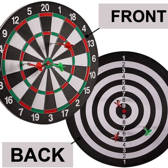 12" Dart Board Game 4 Arrows Family Fun - Picture 2 of 4